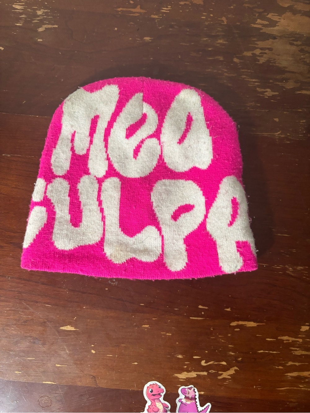 Rue21 Kids Hot Pink and White Graphic Beanie